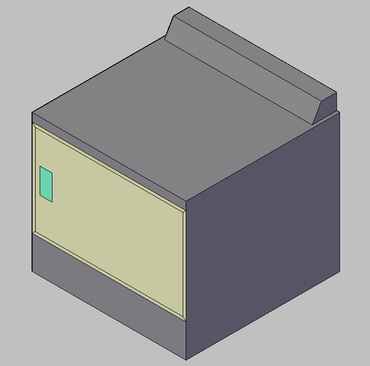 Bloque Autocad Vista de Secadora Diseño 02 Bibliot. 2D-3D en 3D